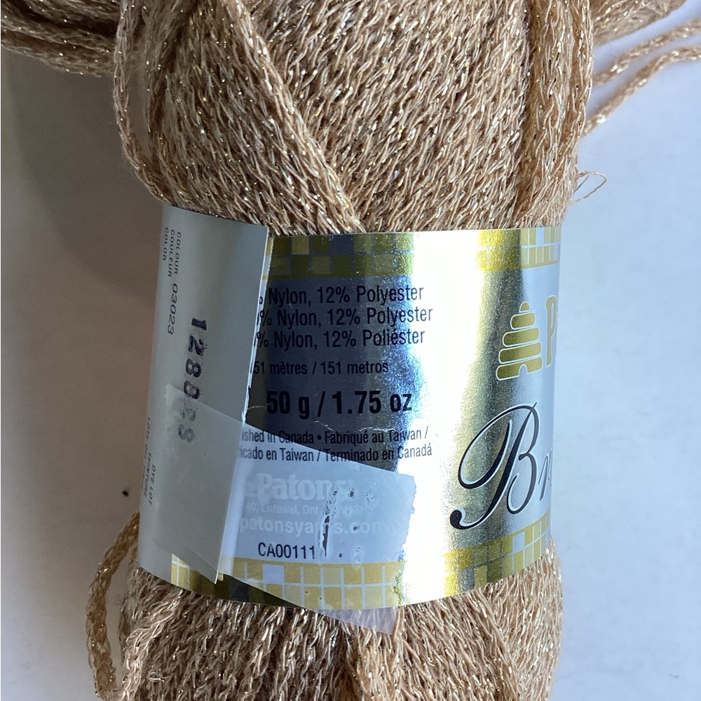 Patons Brilliant Yarn Gold Glow Acrylic Metallic - Picture 4 of 10